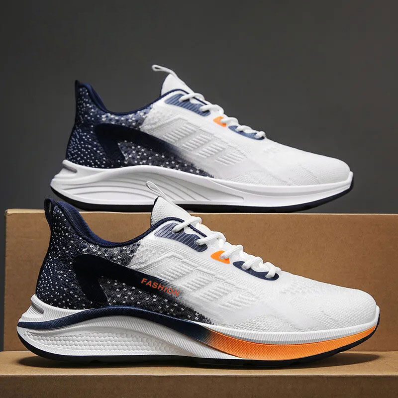 VASIBAEN New men's shoes fly woven mesh trend breathable casual shoes sports running shoes