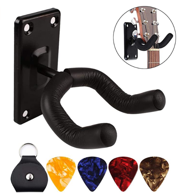 1pcs Wall Mount Guitar Hanger Hook for Electric Acoustic Guitars Bass Ukulele String Instrument + 1 pcs Guitar Picks Bag Malaysia