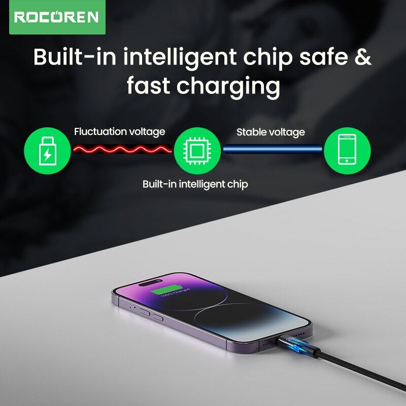 Rocoren PD 20W USB C Cable For iPhone 14 13 12 Pro Max X XR Mini Fast Charging Charger Type C Cable For iPad USBC Data Wire Cord