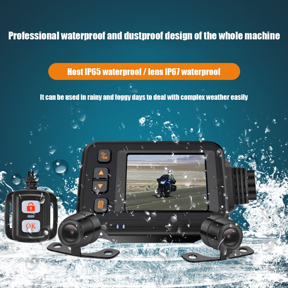 SE30 Camera Hành Trình Xe Máy, Đầu Ghi Hình Hai Kênh Trước + Sau Với Màn Hình 2 Inch