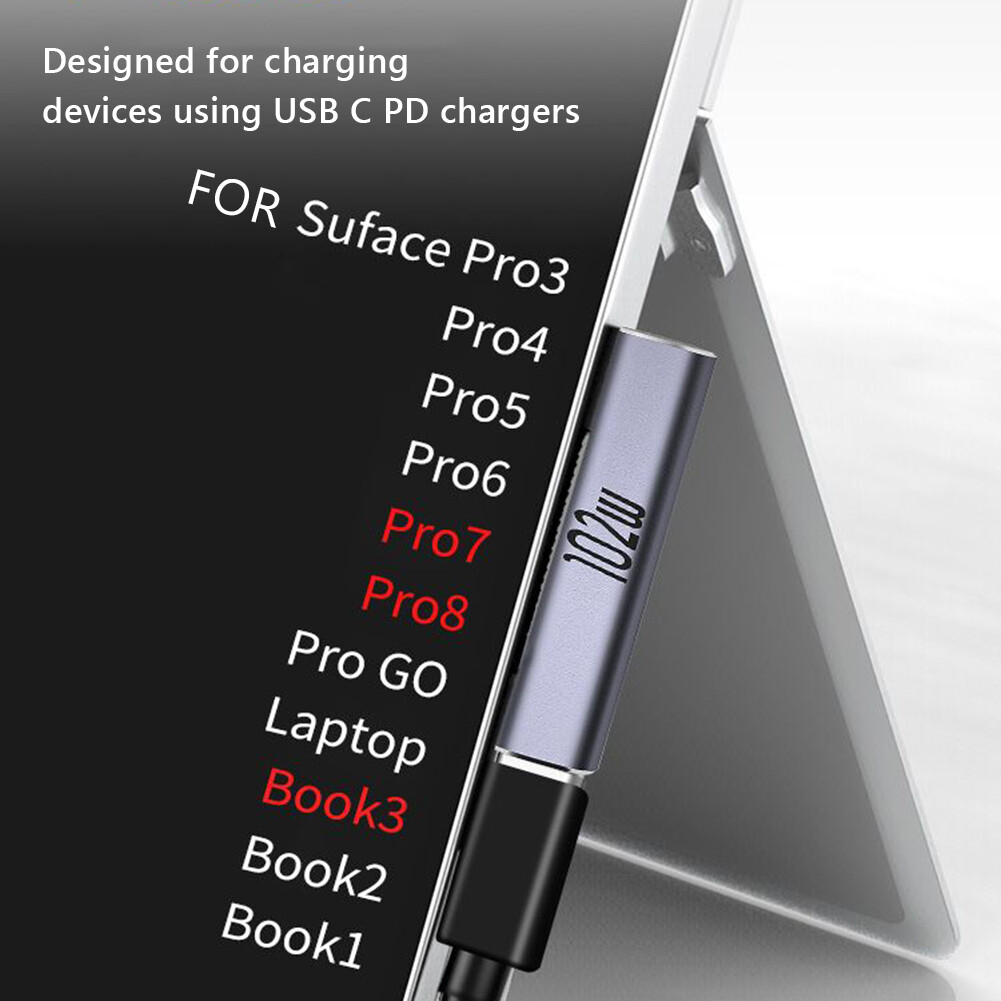 For Microsoft Surface to Type C PD Fast Charging Converter Charger Plug Adapter