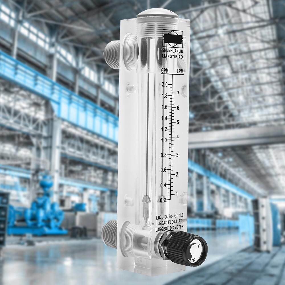LZM-25T 0.2-2GPM Acrylic Panel Type Flow Meter Liquid Flowmeter G1/4'' G1/2'' HT
