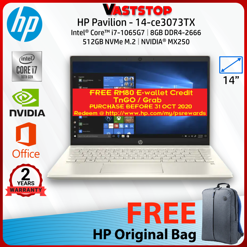 ONLINE EXCLUSIVE HP Pavilion 14-ce3073TX 14 FHD Laptop Notebook Warm Gold ( Intel® Core™ i7 ...