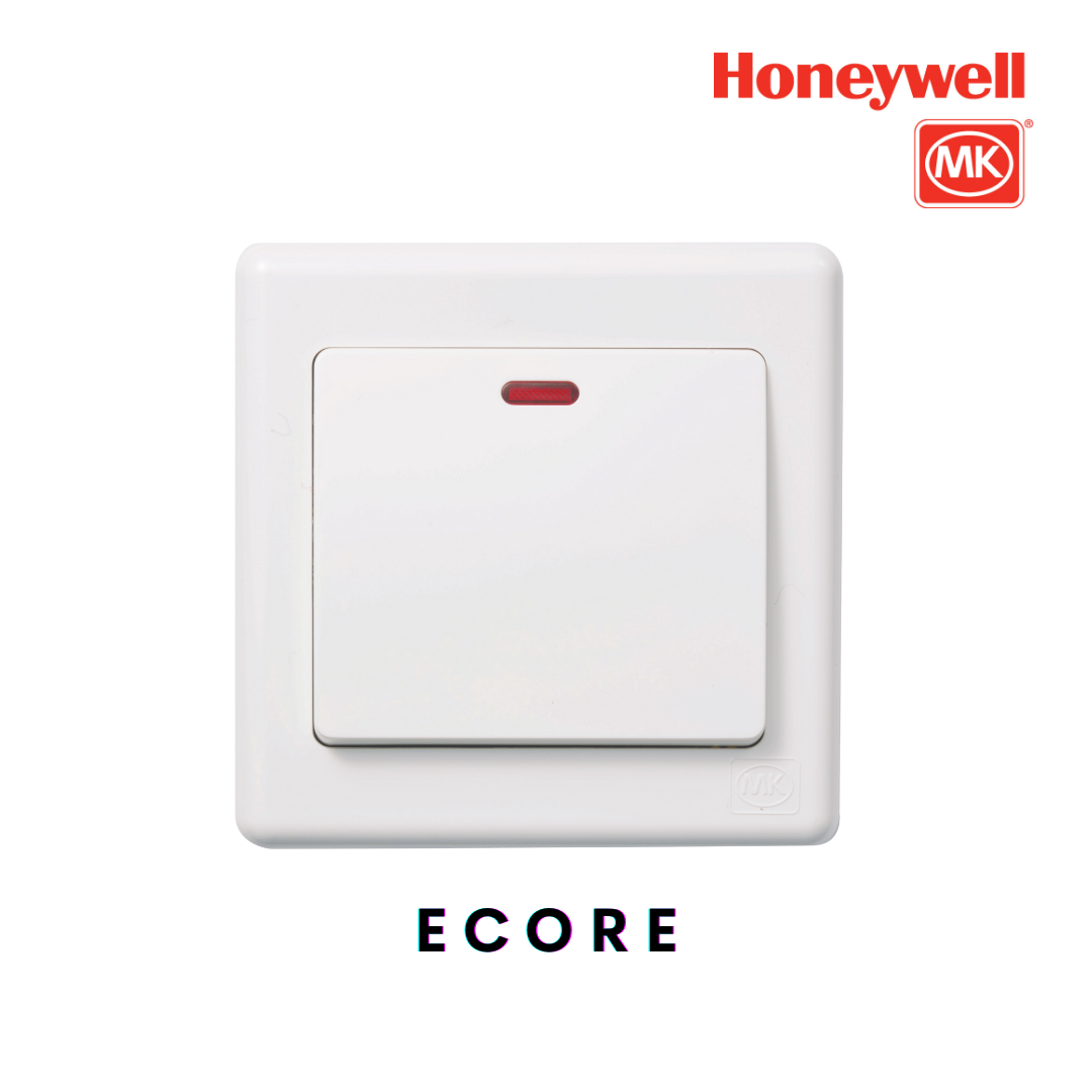 MK Ecore Series 10A 1 Way 2 Way Switches / Water Heater Aircond Neon