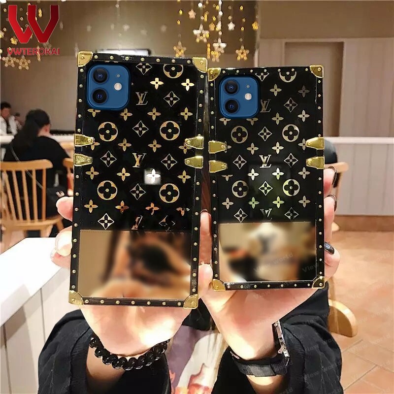 For Apple iphone 15 pro max 15 plus iPhone 12 Pro Max Iphone 13 Pro Max 11 Pro Max 7 Plus 8 Plus 6S Plus 6 Plus XR XS Max X Fashion Luxury Style  Retro PU Leather Phone Case Square Frame Back Cover
