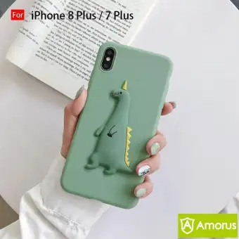 Amorus Silicone Stylish Dinosaur Chicken Decor Phone Case For