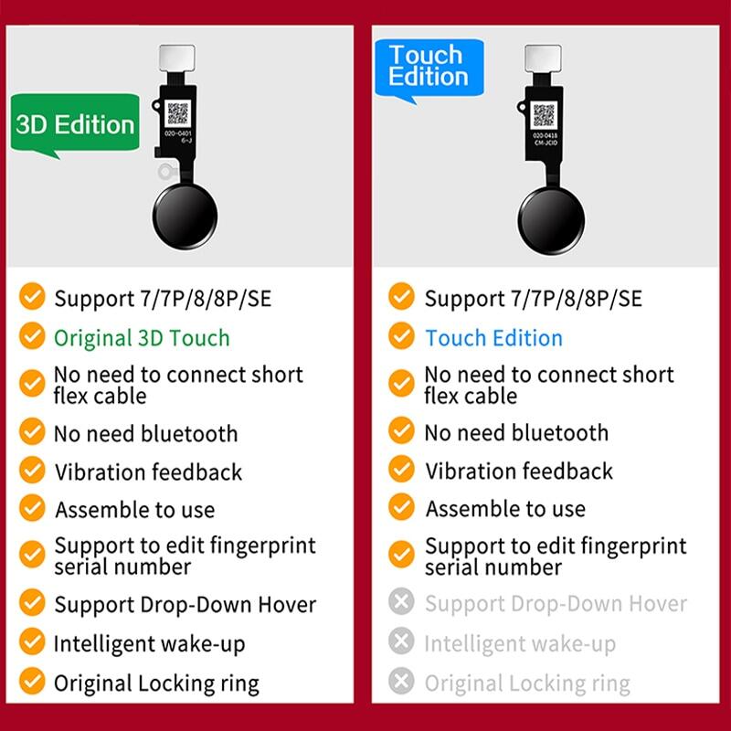 Jc Home Button Jcid 5th Generation 3d Universal Touch Fingerprint Flex Cable For Iphone 7 7plus 8 8plus Return Button