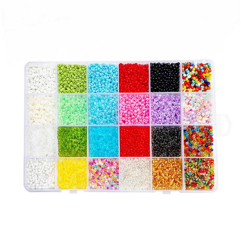 12000-24000pcs/Box Multicolor 2/3mm Crystal Czech Glass Loose Seed Bead Box Set Spacer Beads for DIY Earring Bracelet Necklace Jewelry Making Kit