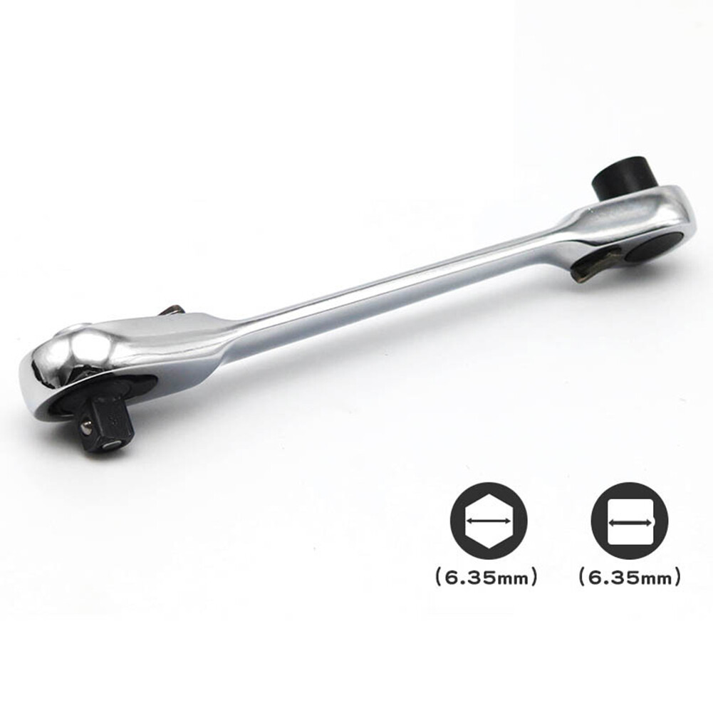 Xiaxuannai®Mini 1/4Inch Ổ Cắm Nhanh Hai Đầu Cần Cờ Lê Bánh Cóc Dụng Cụ Mũi Tuốc Nơ Vít