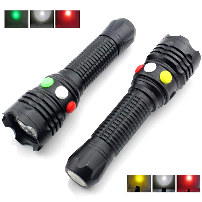 XPE LED Signal Light Green Yellow Flashlight LED Torch Bright Light Signal Lamp