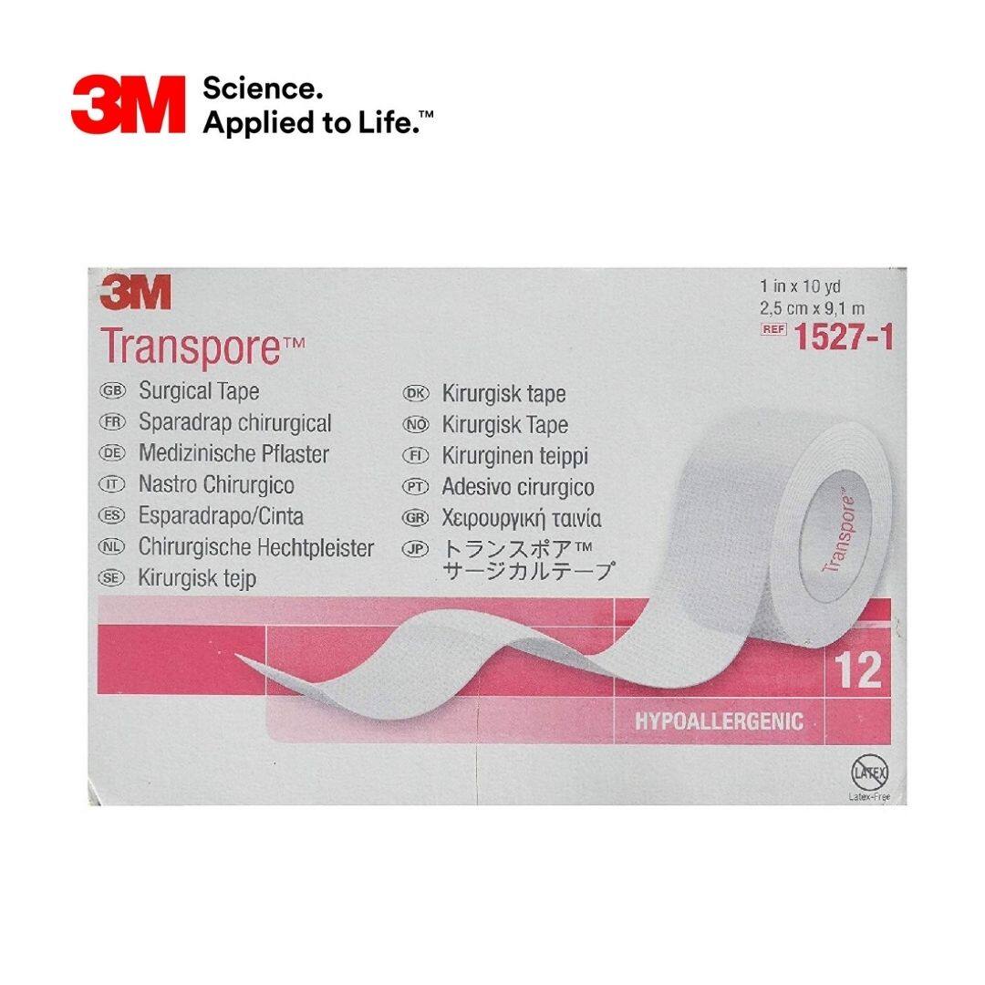 3M Transpore Chirurgisches Pflaster 2,5cm X 9,1m (12 Rollen