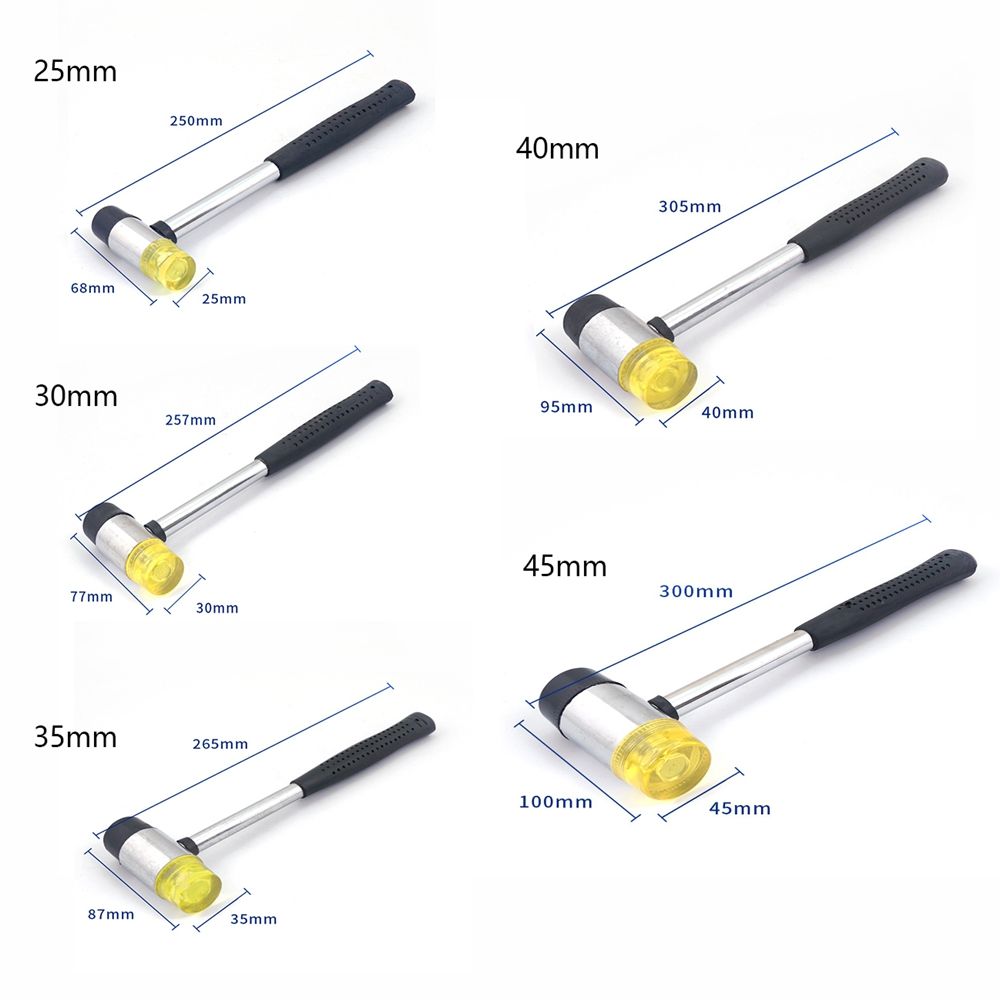 LYCHEE Round Head Solid Tap Manual Tile Installation Jewelry Craft DIY Rubber Hammer Hammer Installation Hammer Woodworking Tools