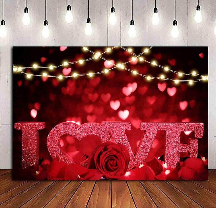 Valentine's Day Love Heart Photography Background Mother's Party Photo  Booths Bridal Shower Supplies Photography Backdrop Decorations Banner |  Lazada PH