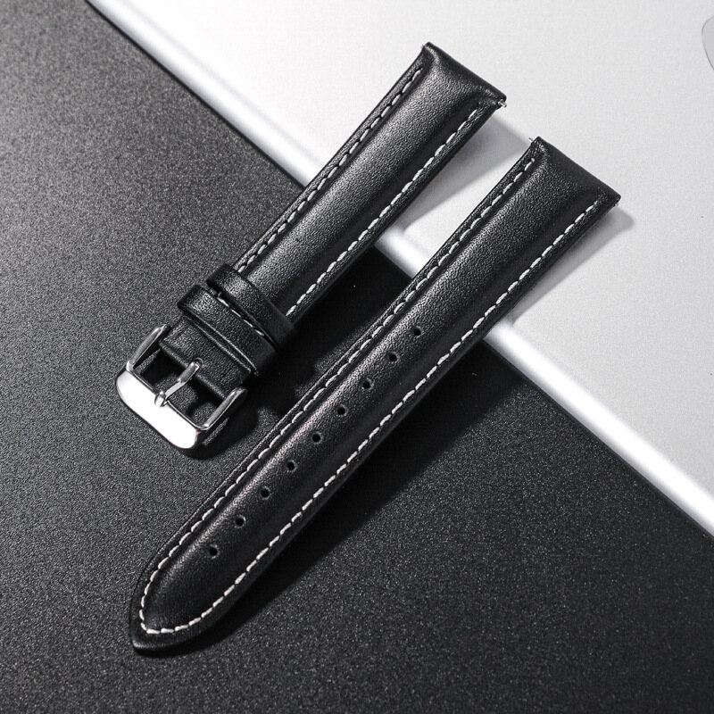High Quality Genuine Leather Watchband Pin Buckle Strap Quick Release Smart Watch Strap 18mm 20mm 22mm Men's Bracelet Watches Accessories