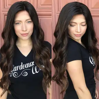 Straight Curly Wigs Black Natural Synthetic Long Party Hair For