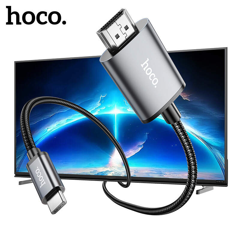 Hoco ua27 type c to hdmi cable 4k 30hz connector cable for phone to tv usb c to hdmi cable samsung huawei mate60 hdmi cable