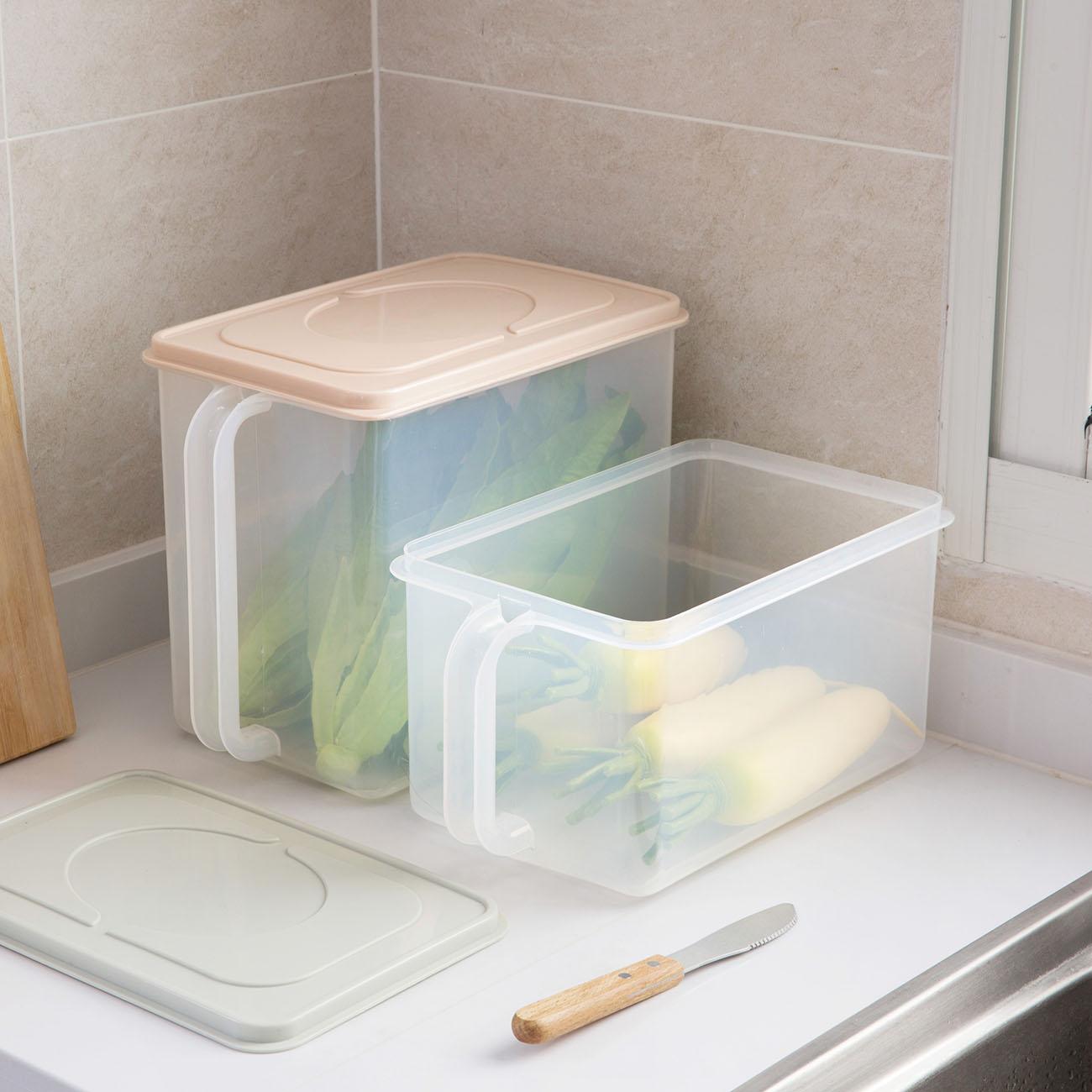 CNMF Food Storage Box With Handle Refrigerator Plastic Fruit Vegetable Storage Box