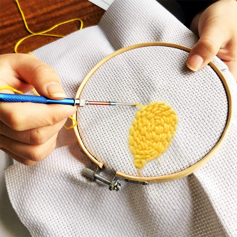 [COD][จัดส่งฟรี]Punch Needle Tool Kit Embroidery Stitching Punch Needle ...