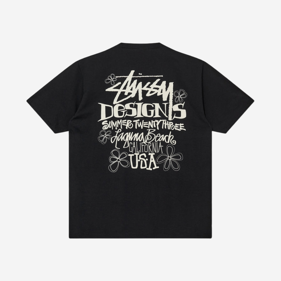 ★人気★【STUSSY】★Stussy Camellias Pig. Dyed T-Shirt Black ☆関税込☆Stussy☆Stussy Camellias Pig. Dyed T-Shirt Black