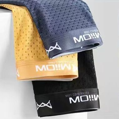 KUCHAR 3pcs Breathable Men Underwear Boxers Lingeries Man Boxer Trunks Boxershorts Panties Ice SIlk Underpants Plus Size Innerwear