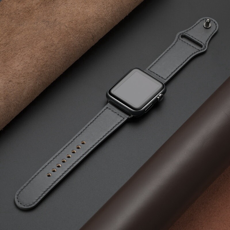 Genuine leather loop strap for apple watch band 42mm 44mm 41mm 45mm Ultra 49mm for apple watch 8 7 6 5 SE Band