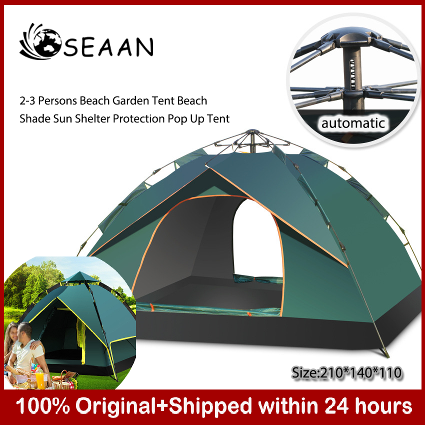 SEAAN 2-3 Persons Double Large Layer Instant Auto Pop Up Camping Tent Outdoor Shelter