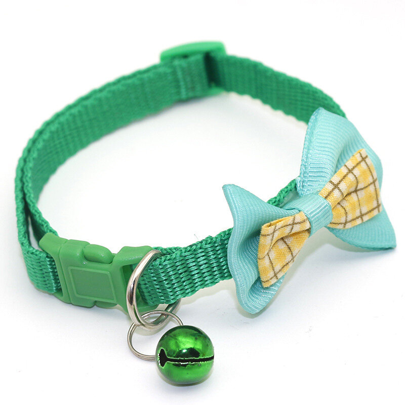 【HATELI】Pet Vòng Cổ Kẻ Sọc Thắt Nơ Vòng Cổ Chó Con Mèo