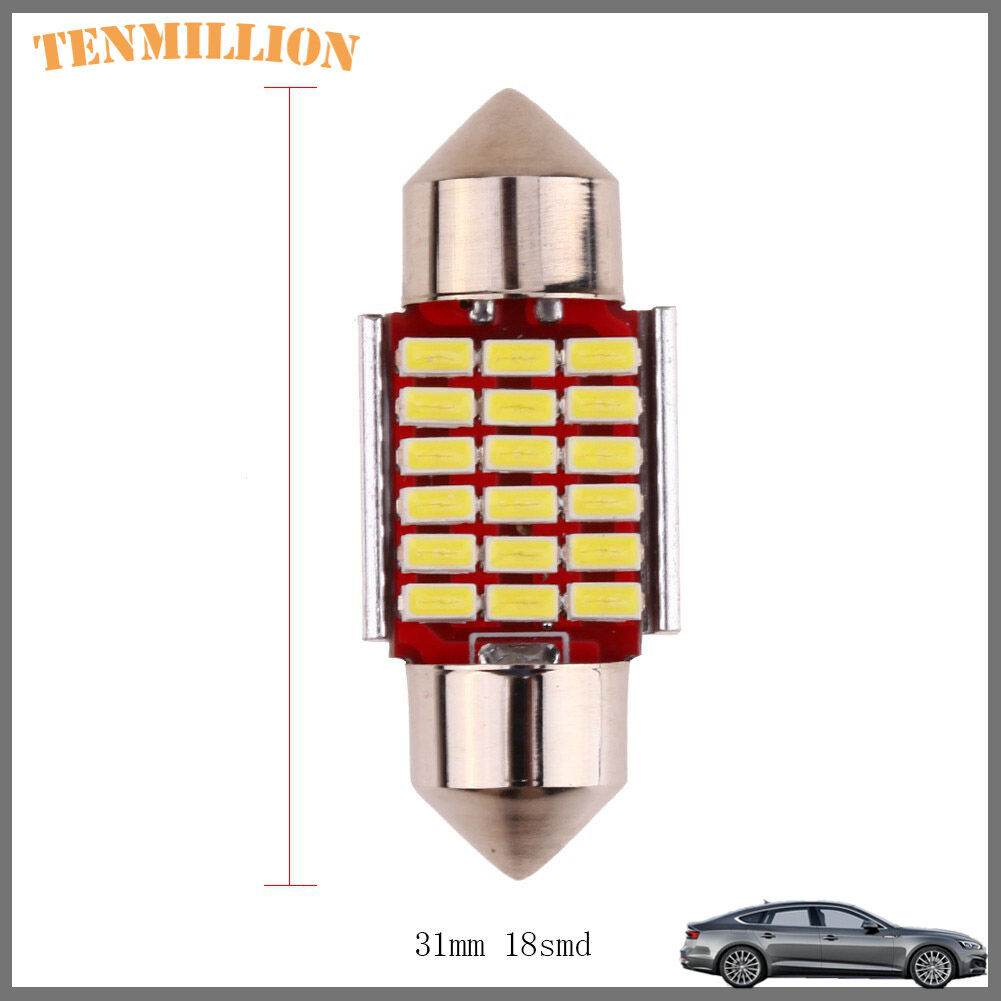18SMD Double Pointed Super Bright Car 3014 LED Decoding Reading Light Lamp Bulb