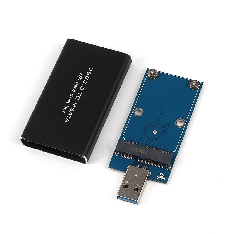 MSATA Ke USB 5Gbps USB 3.0 Ke MSATA SSD Enclosure USB3.0 Ke MSATA Casing Hard Disk Adapter M2 SSD Eksternal HDD Kotak Ponsel Casing HDD
