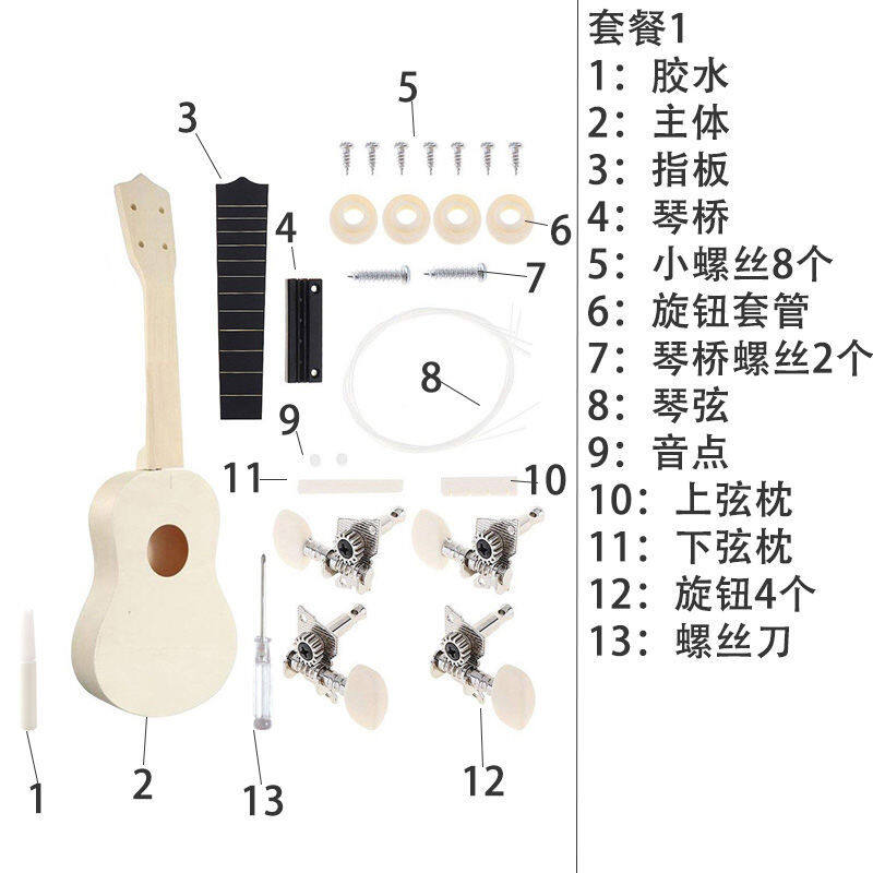 【SuperPromoSale】❇Lắp Ráp Trong 21 Inch Mr Kerry Diy Guitar Nhỏ Vật Liệu Thủ Công Gói Vẽ Tay Graffiti Bằng Gỗ Vẽ Màu Trẻ Em Hoặc Hoa Văn