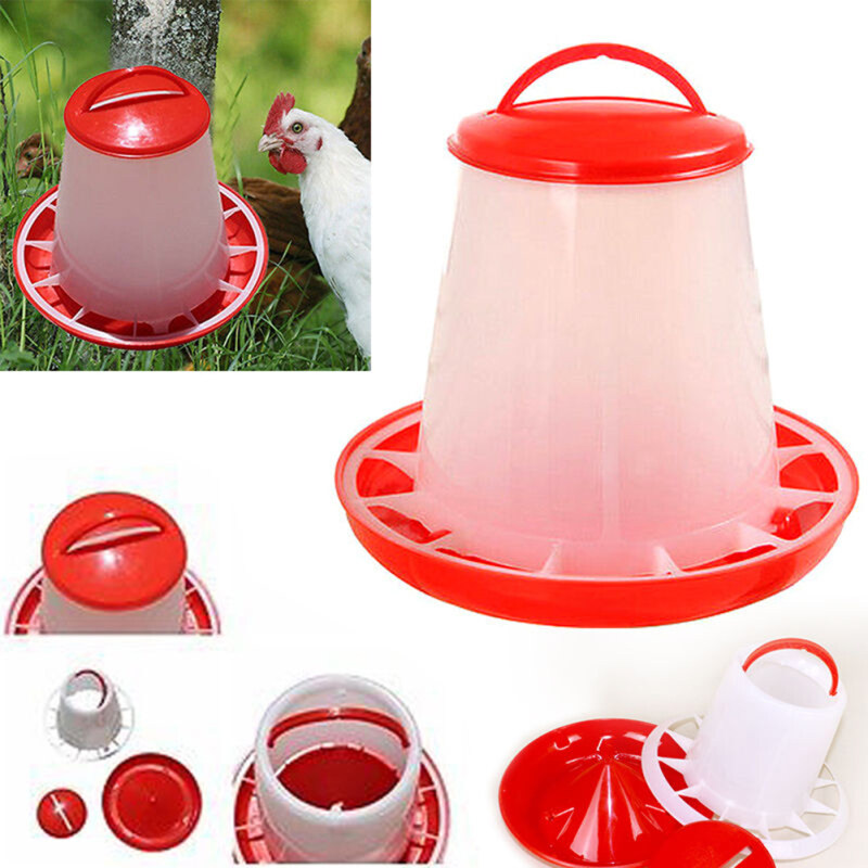 Huanhuang®Gà Nhựa Chim Cút Gia Cầm Gà Hen Uống Thức Ăn Trung Chuyển Nước Xô 1.5L