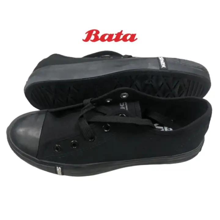 bata black canvas shoes