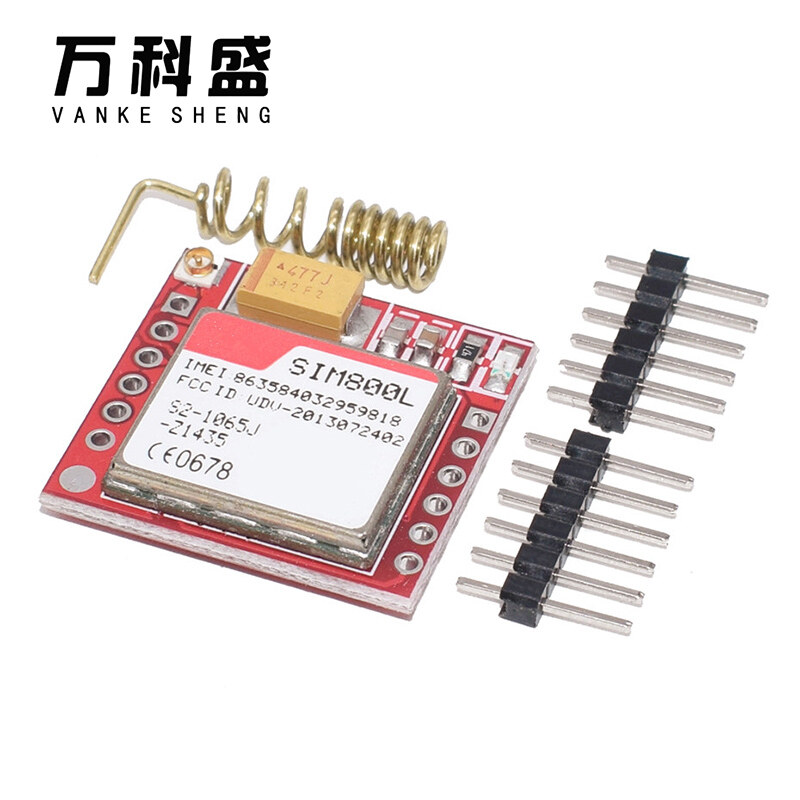 Mini SIM800L Gprs Gsm Microsim modul kad teras wayarles papan quad-band terkecil dengan port bersiri Ttl antena