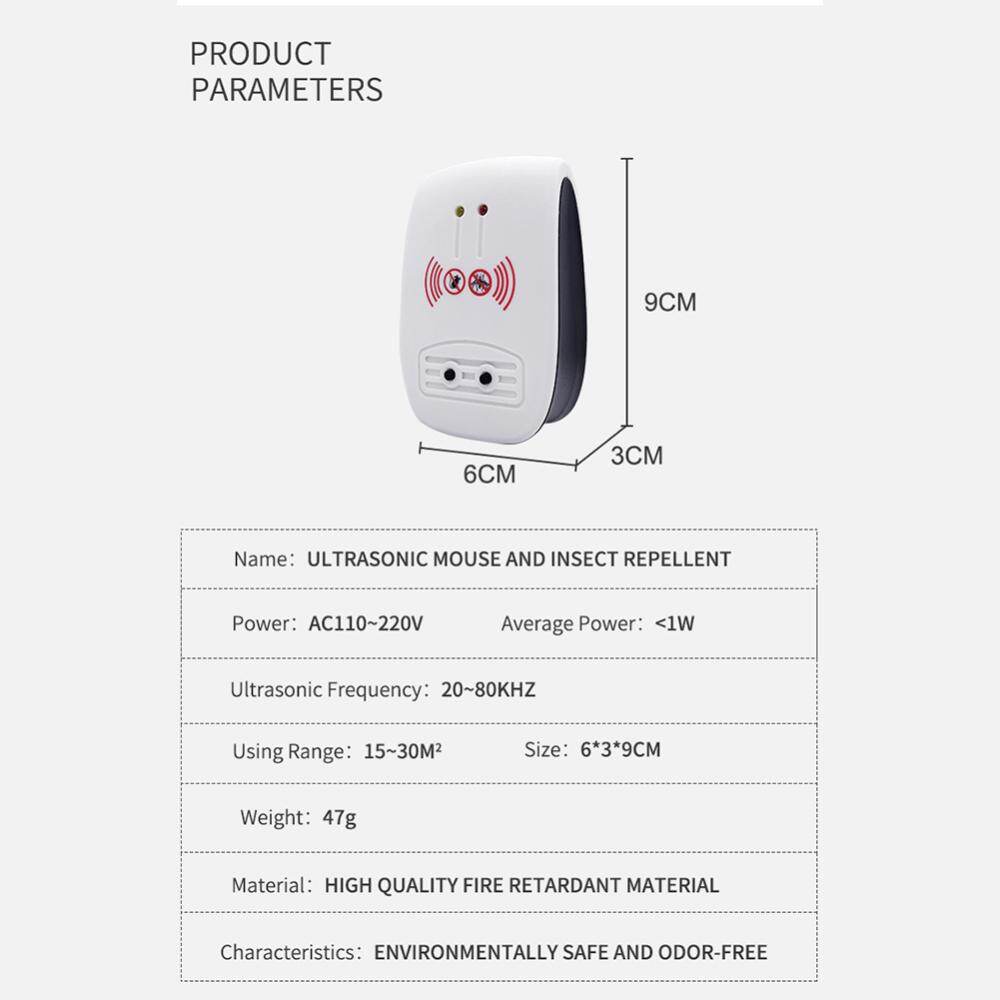 Ultrasonic Mosquito Repeller Home Electronic Mouse Rodent Control Repellent