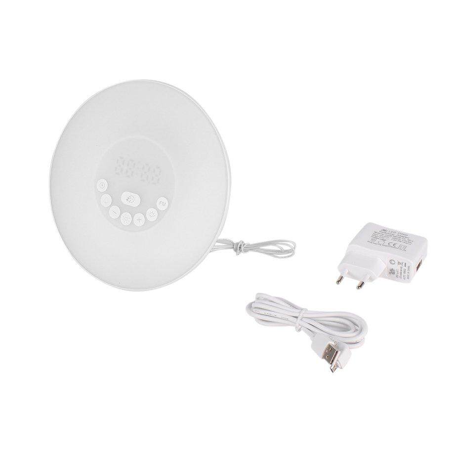 Nóng Di Động Bán Chạy Độc Đáo Đầy Màu Sắc Phòng Ngủ Đánh thức RGB LED Sunrise Mô Phỏng Đồng Hồ Báo Thức Đèn