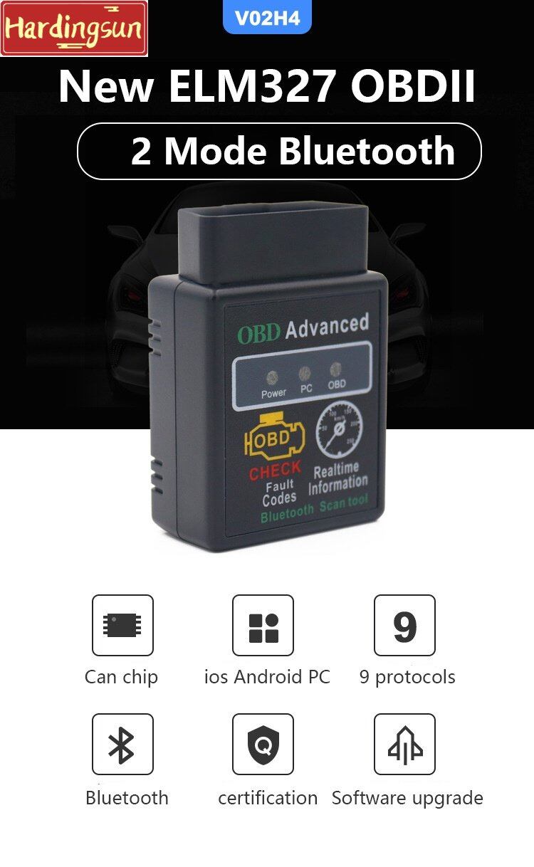 Hardingsun Elm327 Obd2 Mini Elm327 Bluetooth V1.5 Automotive Scanner Code Reader Elm 327 Obd 2 Scan Tool Ecu Car Diagnostics Tools