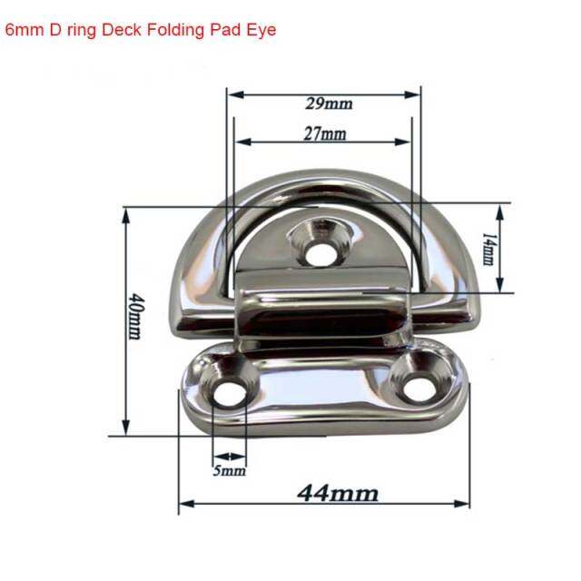 2x Small Folding Pad Eye Deck Lashing Ring Staple Cleat for Trailer Boat 
