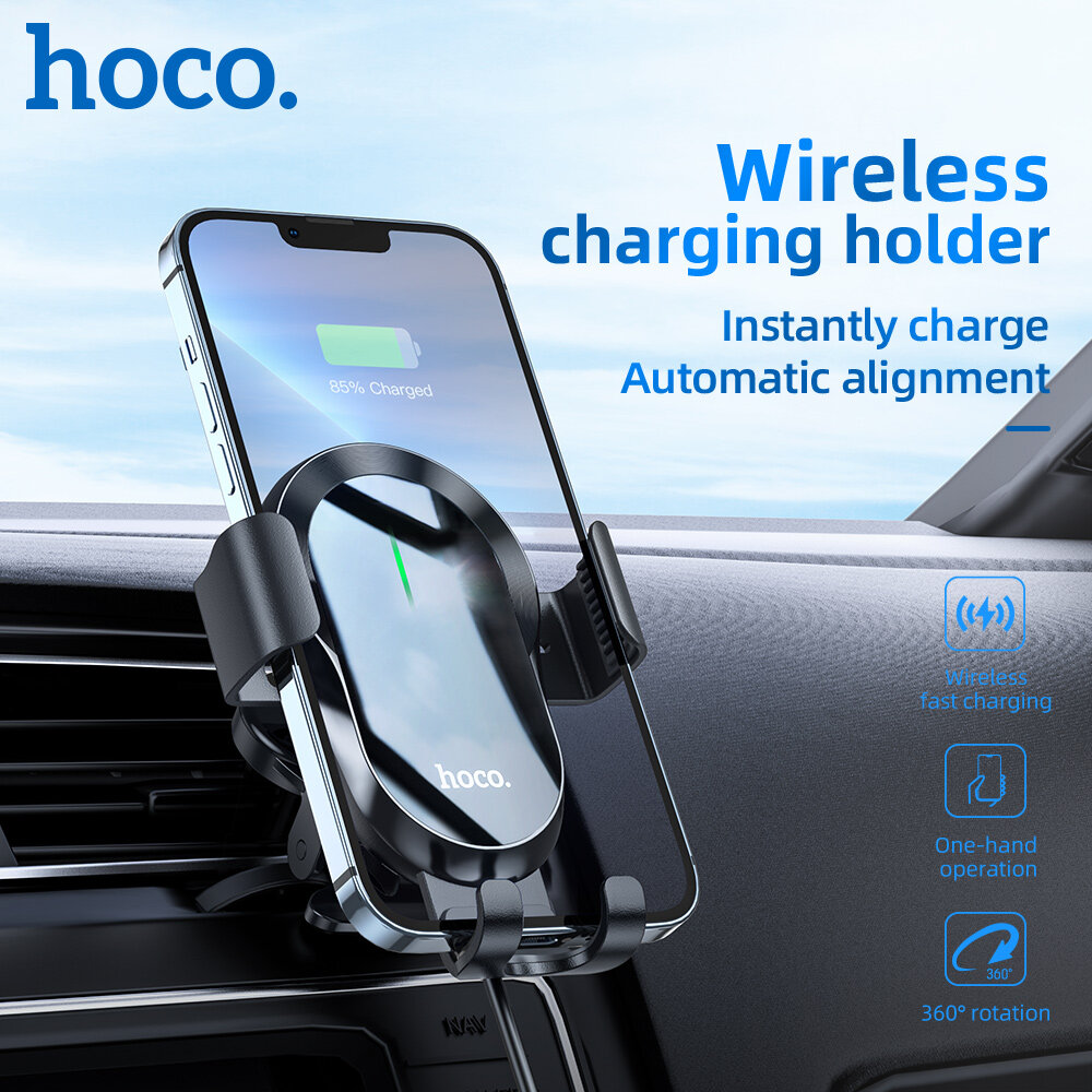 HOCO 100% Original CA105ที่วางโทรศัพท์ในรถยนต์พร้อมการชาร์จแบบไร้สาย15W ...