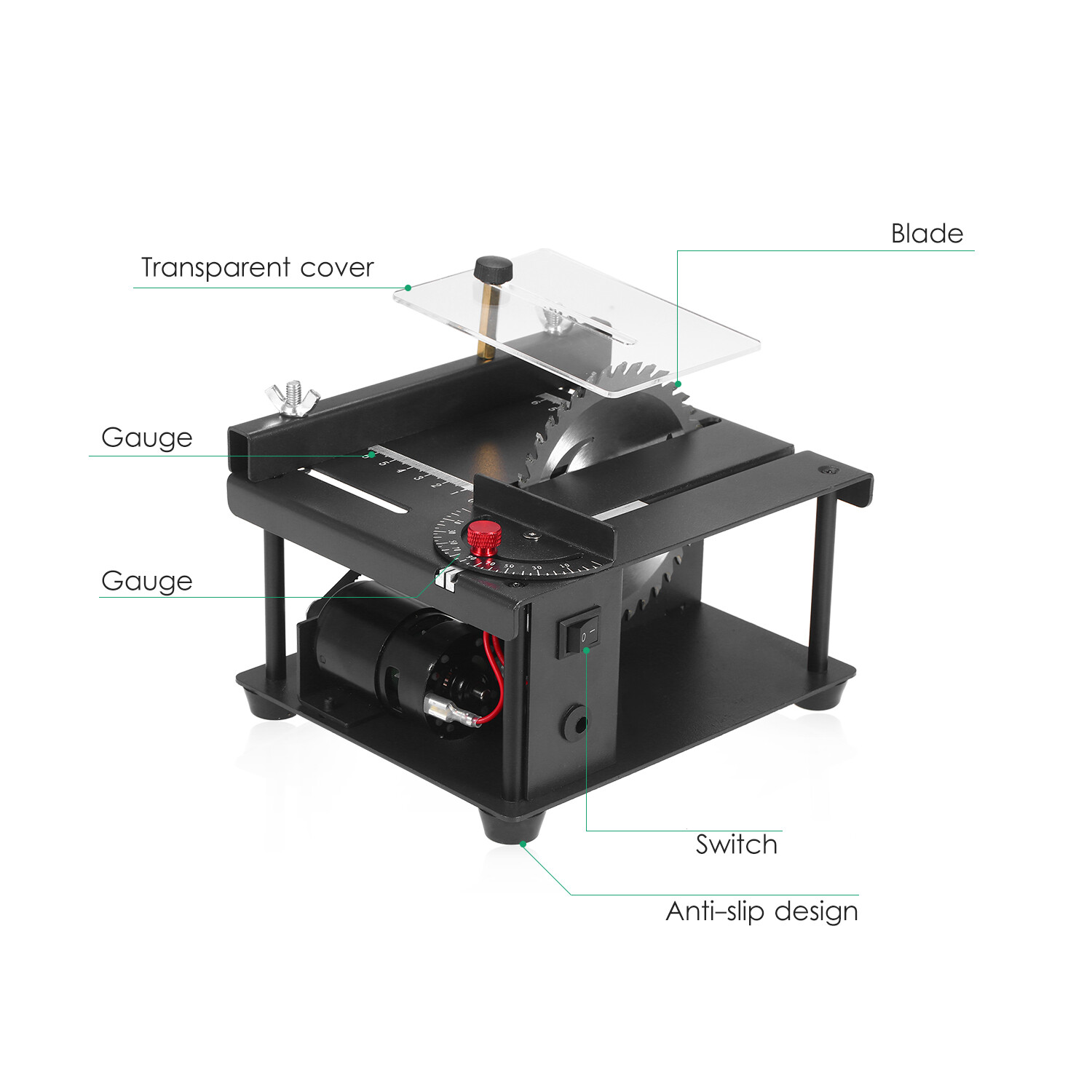 Multi-Functional Table Saw Mini Desktop Saw Cutter Electric Cutting Machine with Saw Blade Adjustable-Speed Angle Adjustment 35MM Cutting Depth for Wood Plastic Acrylic Cutting