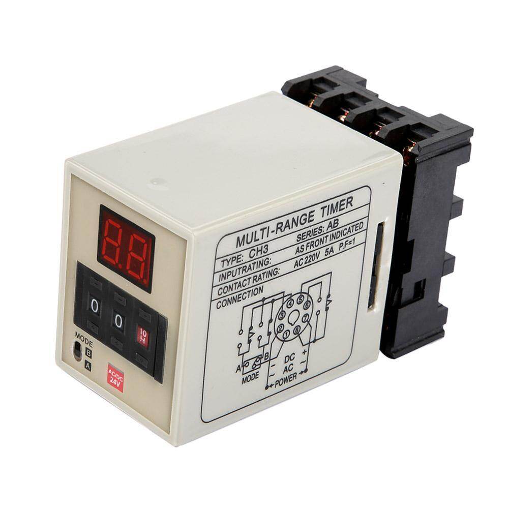 Zonejoy Chuyển tiếp Bộ hẹn giờ chế độ kép AH3-DM 0.01S-99h Màn hình LED 12/24/110/220/380V