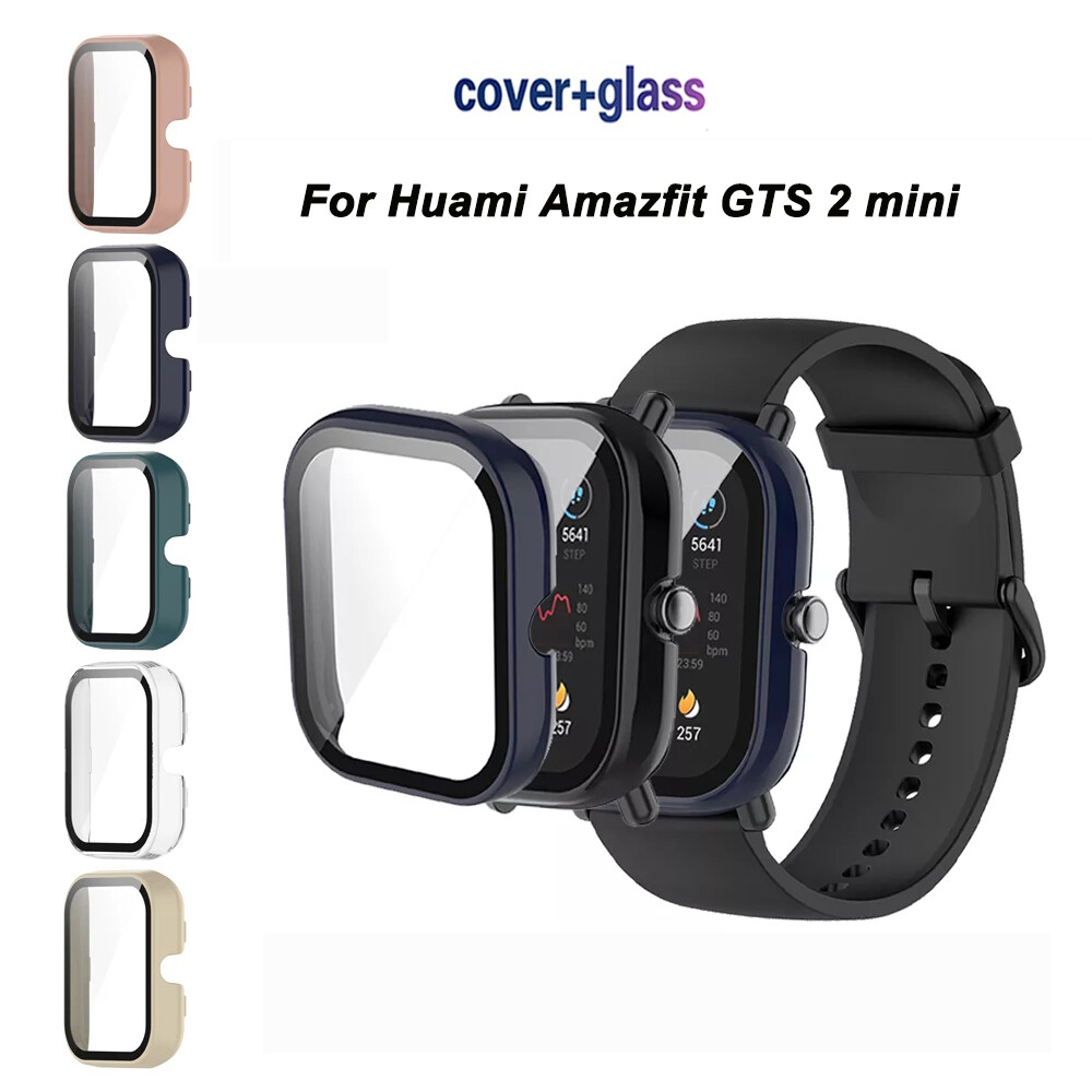 Hard PC Case Tempered Glass Screen Protector Protective Cover for Huami Amazfit GTS2 mini