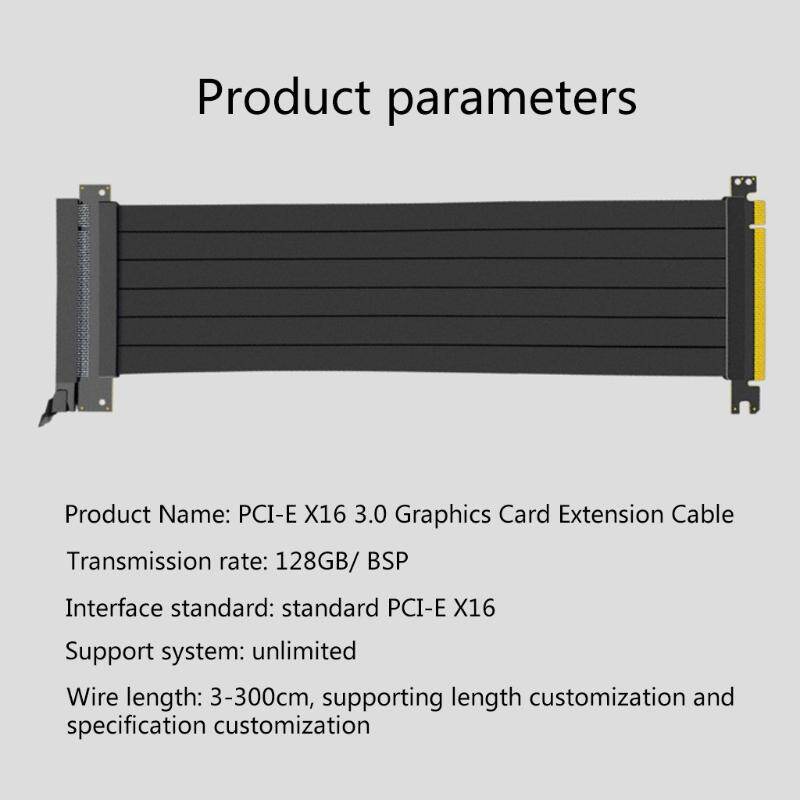 Full Speed 3.0 PCIE X16 Riser Cable Graphics Card Extension Cable PCI Express Riser Shielded Extender with antijam for GPU Vertical