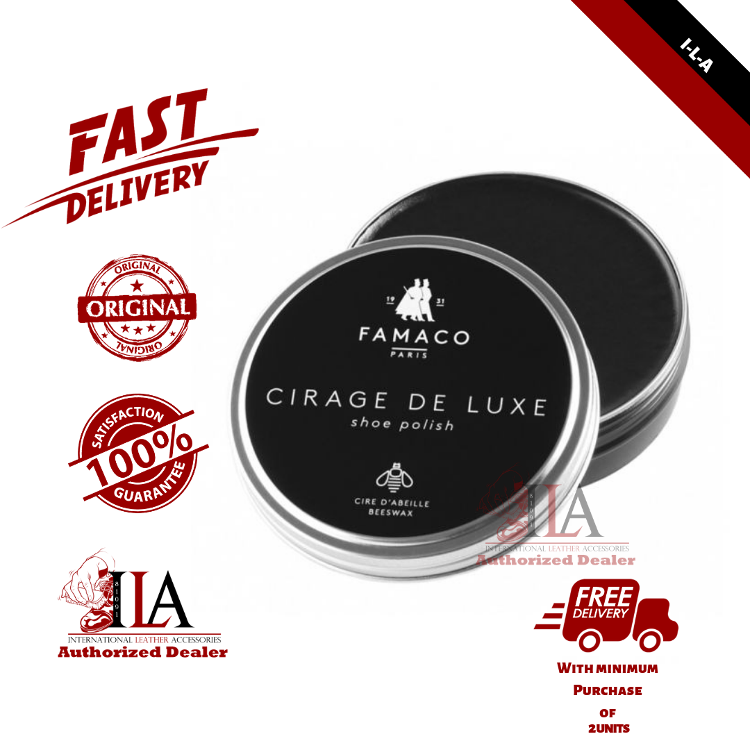 Shoe Polish Tin Deluxe - Beeswax Based Shine Paste by Famaco France