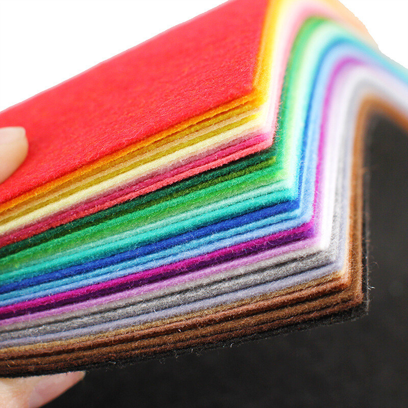 CK Nonwoven Felt Fabric 10x10cm Patchwork Cloth Bundle for Kids Scrapbooking DIY
