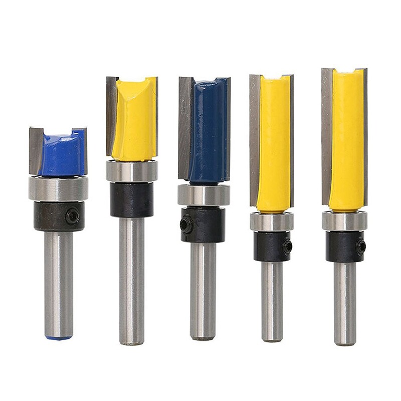 [COD][จัดส่งฟรี]Straight Flush Trim Router Bit Set With 1/4Inch Shank