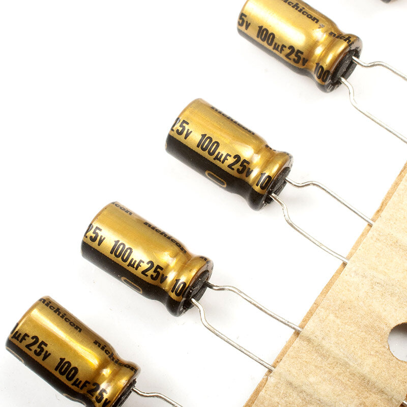 5pcs,nichicon gold 25v 100uf fw for audio electrolytic capacitors 85° 6x12mm