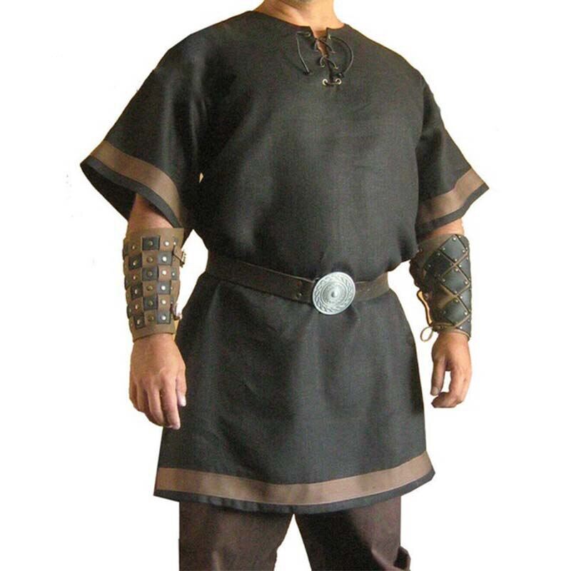 Medieval Vintage Tops Renaissance Viking Warrior Knight Men Nordic Army Pirate Tunic Shirts Halloween Cosplay Costume