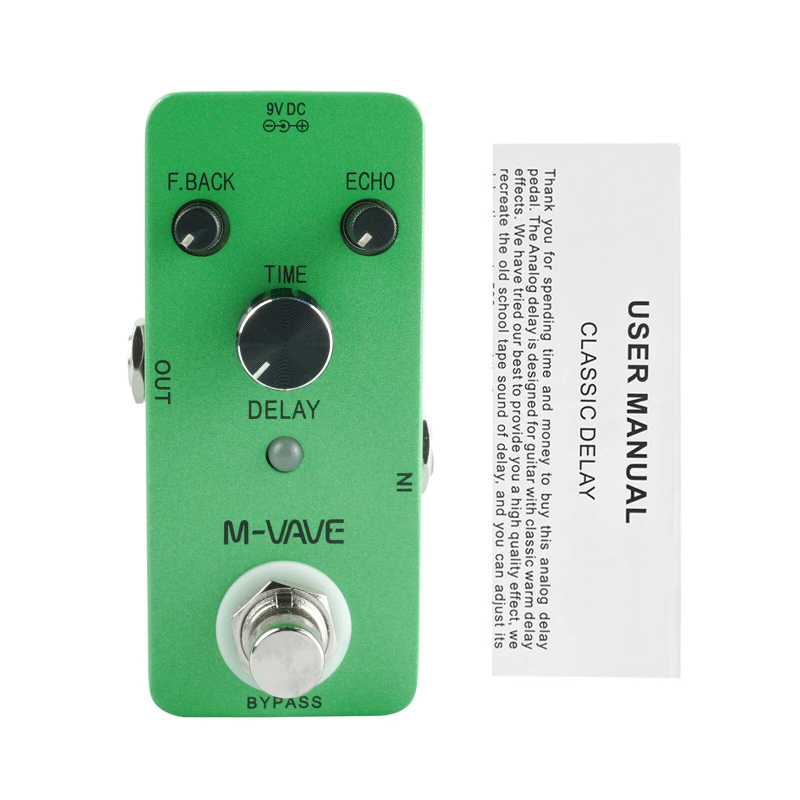 M-vave bàn đạp hiệu ứng guitar đào chậm trễ độ trễ kỹ thuật số với 9 hiệu ứng trễ chức năng true bypass vỏ kim loại nguyên khối đòn bẩy đàn ghi-ta phụ kiện