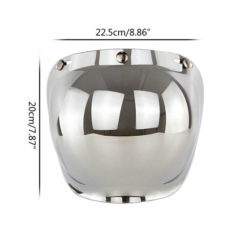 Randy Motorcycle Accessories Motorcycles Helmet Visor Lens Windshield Replacement for 3-snap Vintage Helmet Bubble Visor Lens
