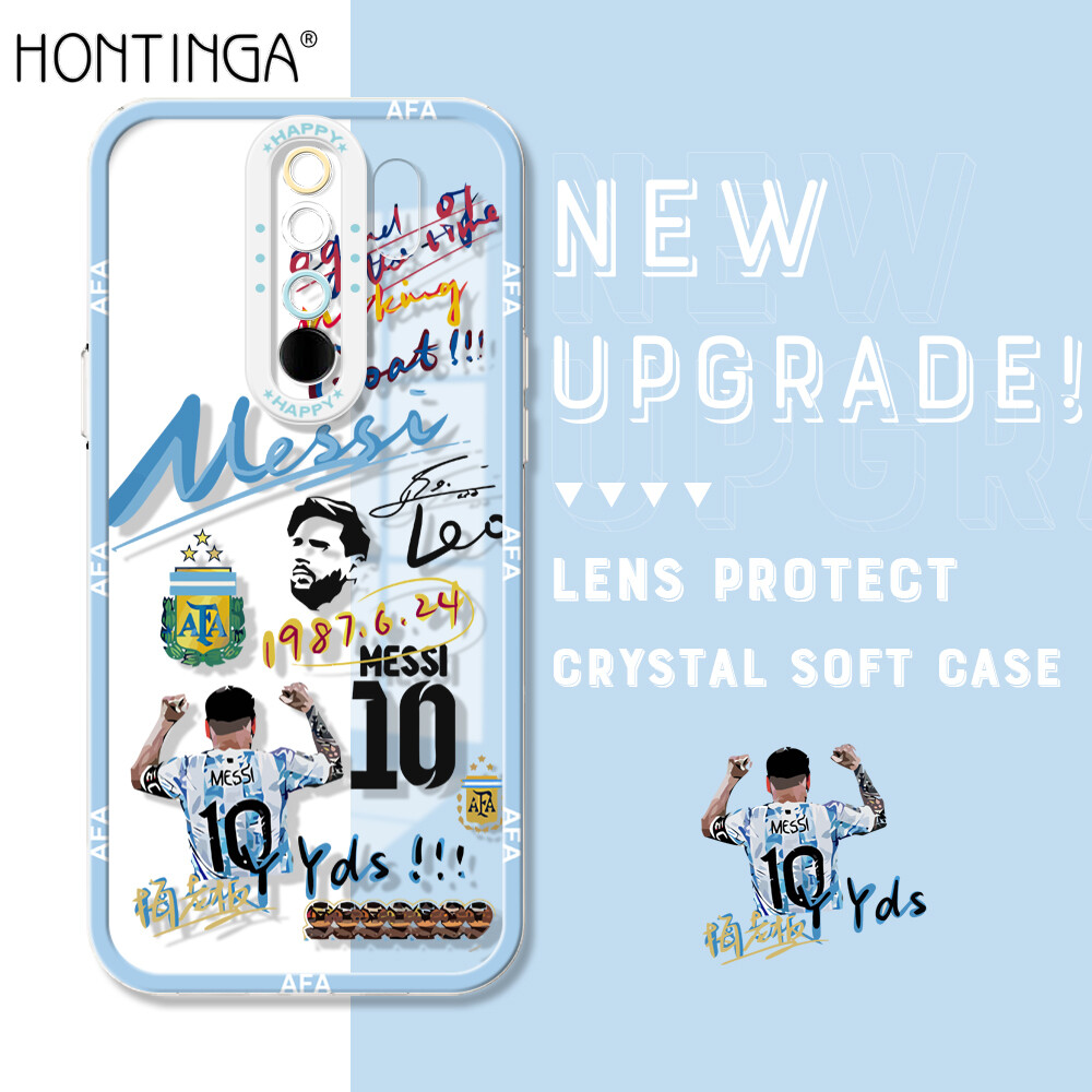 Hontinga Casing Case For Xiaomi Redmi Note 11T Pro+ Note 11S Note 11 Pro 5G 4G Note 8 Pro Note 9 Case Transparent Clear Case Messi phone case Soft Silicone Full Cover Camera Protection Shockproof Rubber Cases Back Cover Phone Casing Softcase For Girls